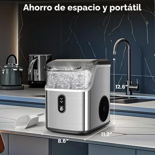Vista 7 de Nugget Ice Maker Encimera, máquina de hielo portátil de 35 libras/24 horas