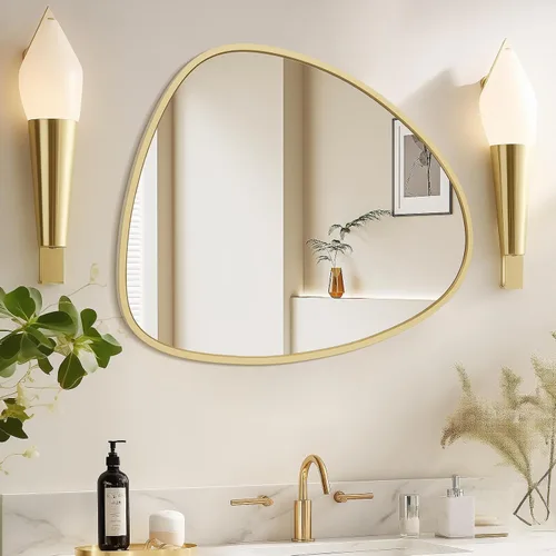 Vista 21 de WallBeyond Espejo asimétrico, espejo de pared irregular, espejos de pared decorativos para dormitorio, sala de estar, entrada, pasillo, espejo