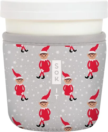 Vista 93 de Sok It IceCreamSok - Funda de neopreno aislada (flores abstractas, pintas de helado cónicas)