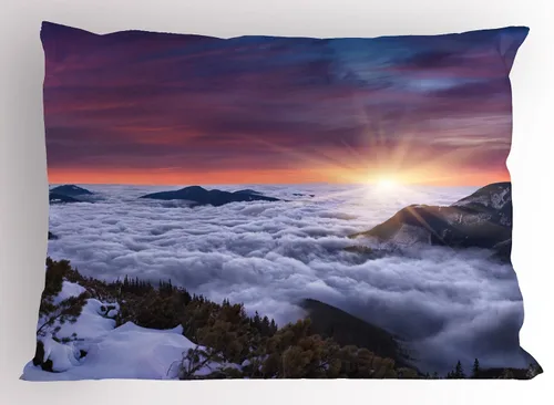 Vista 24 de Ambesonne Funda de almohada con frase en escala de grises, composición de flechas y puntos, inscripción inspiradora Be Brave, funda de almohada Gris