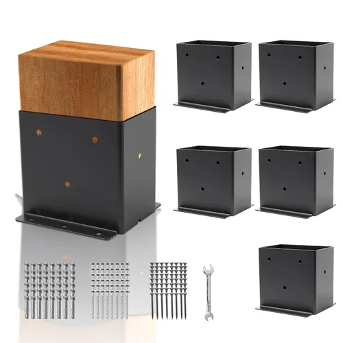 Vista 11 de 4 anclajes de poste de 6 x 6 pulgadas (tamaño interior de 5.6 x 5.6)