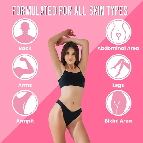 Vista 3 de Miss Cire Cuentas de cera dura rosa, depilación sin dolor, no necesita tiras, bajo punto de fusión, textura cremosa, para cara y cuerpo, para piel