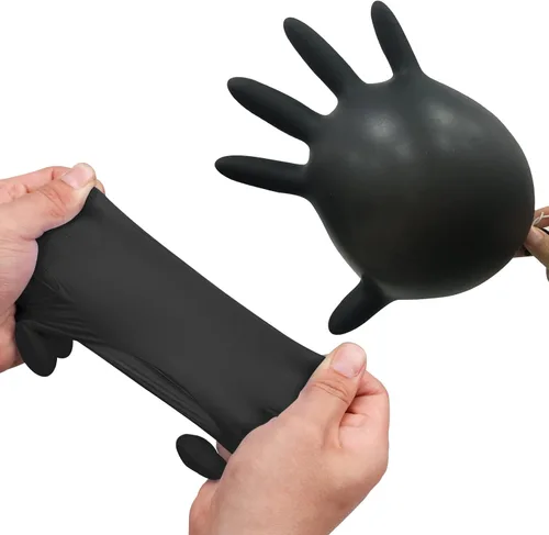 Vista 4 de Wostar Guantes desechables de nitrilo sin polvo y látex, guantes de examen de nitrilo desechables no estériles de 4 mil para pantalla táctil