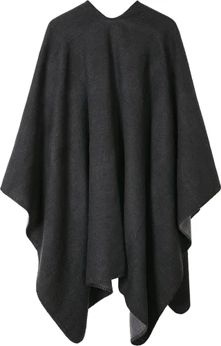 Vista 2 de Urban CoCo - Poncho de colores para mujer, chal con frente abierto, bloqueo