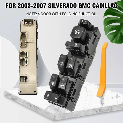 Vista 2 de 15883320 Interruptor de ventana eléctrica para el lado del conductor delantero con interruptor de espejo plegable compatible con Chevy Silverado