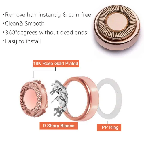 Vista 4 de Cabezales de repuesto para removedor de vello facial: compatible con Finishing Touch Flawless herramienta de depilación facial para mujeres, como se
