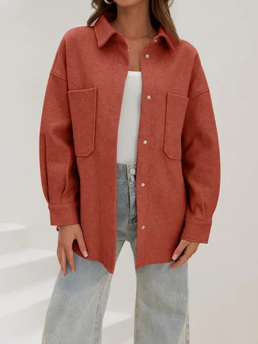 Vista 6 de MEROKEETY Chaqueta de manga larga con botones y bolsillos para mujer 2024