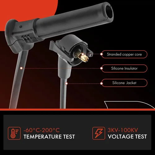 Vista 5 de A-Premium Juego de cables de bujía de encendido de 6 piezas compatible con Ford Explorer 2002-2010, Explorer Sport Trac 2007-2010 y Mercury