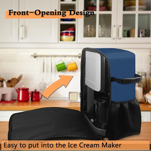Vista 4 de Bolsa de transporte para máquina de helados Ninja CREAMi, portátil para exteriores, bolsa de viaje con diseño de apertura frontal, bolsa de máquina