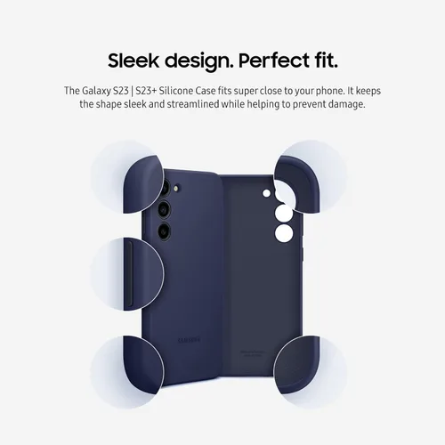 Vista 5 de Samsung Funda de silicona para Galaxy S23, funda protectora con variedad de colores, agarre suave, diseño suave y elegante, versión estadounidense