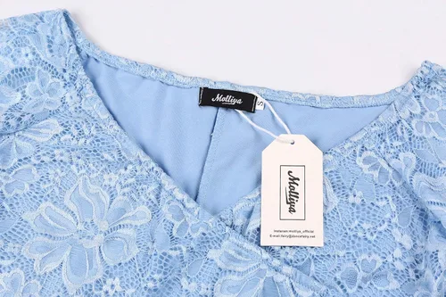 Vista 5 de Molliya - Vestido largo de maternidad de encaje y hombros descubiertos Maxi vestido elegante elástico, para baby shower y sesión de fotografías