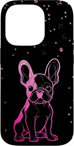 Vista 17 de Funda para iPhone 16 Bulldog francés con patrones abstractos para amantes de los perros