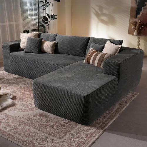 Vista 52 de Sofá modular Cloud de 96 pulgadas con tumbona, asiento profundo en forma de L, moderno sofá cama sin hueso, no requiere montaje, sofás sin hueso