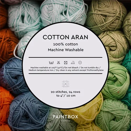 Vista 4 de Paintbox Yarns 100% algodón Aran, 50 g (1.76 oz), 85 m (93 yardas) - Lana blanca en cartón para crochet, tejer - Suave, ligera para suéter, ropa