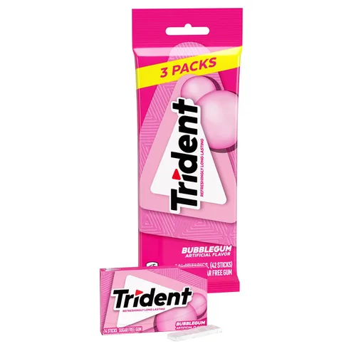 Vista 12 de Trident Goma de mascar de menta verde sin azúcar, 3 paquetes de 14 piezas (42 piezas en total)