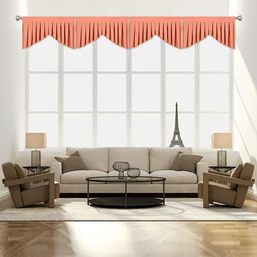 Vista 24 de Cenefas para Sala de Estar Amarillo Brillante Opacas con Bolsillo para Barra Cenefas para Ventanas, Paquete de 1 (Amarillo Brillante 39" An x 20" L)