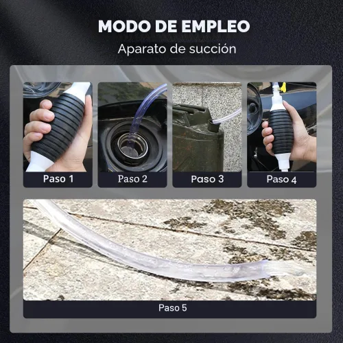 Vista 3 de Bomba de sifón líquido multifuncional, extractor de líquidos manual de gran diámetro para gasolina, aceite de motor, combustible, diésel, agua