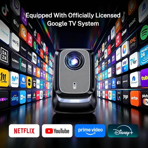 Vista 13 de 1200 ANSI Google TV-Licensed Projector, 4K/8K Input Support, Dual 36W Dolby