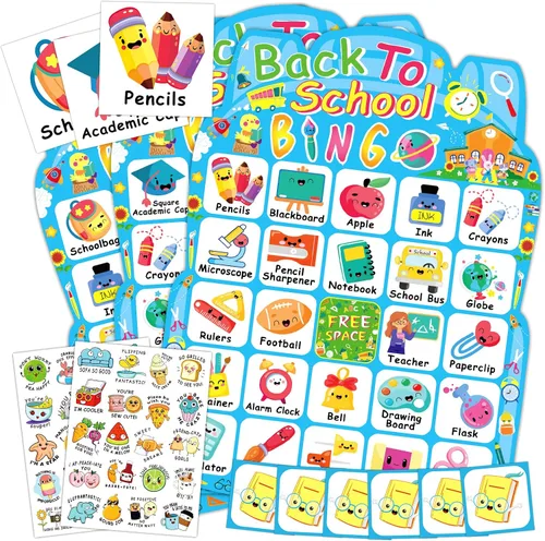 Vista 8 de YTSQLER Tarjetas de bingo de feliz cumpleaños, 24 jugadores, fiesta de cumpleaños, juego de bingo para niños, niñas y adultos, divertido juego