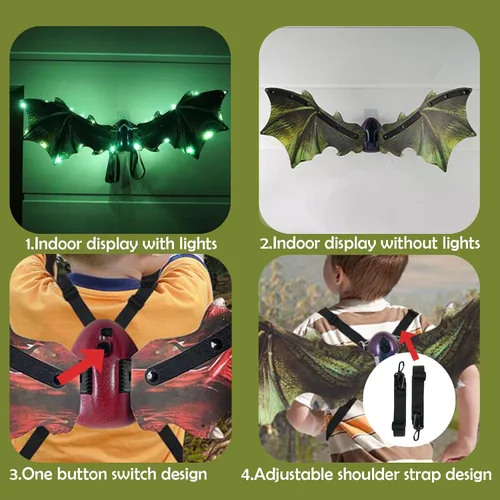 Vista 5 de VOD VISUAL Electric Dragon Wings with LED Lights For Kids