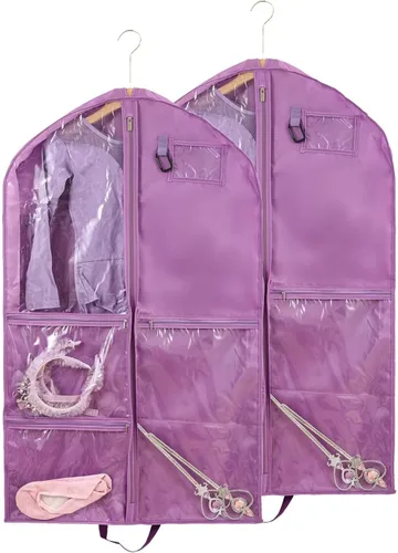 Vista 15 de Bolsa de ropa para disfraces de baile, bolsas de ropa de 40 pulgadas para bailarines para colgar ropa y almacenamiento de viajes, bolsas de recital