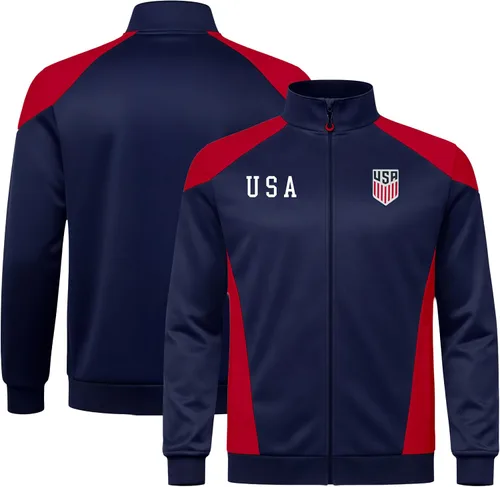 Vista 2 de Icon Sports Chaqueta de Entrenamiento con Licencia Oficial de la Federación de Fútbol de EE. UU. - Unisex Adulto