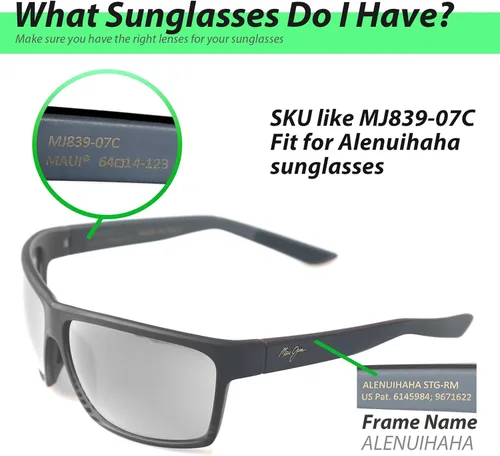 Vista 4 de Walleva Lentes de repuesto para gafas de sol Maui Jim Alenuihaha - Múltiples opciones disponibles
