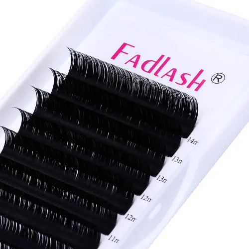 Vista 48 de Extensiones de pestañas de volumen regular, bandeja mixta, 0.03 mm, rizo B, 8-14 mm, de visón premium y seda, volumen de pestañas, suaves, mate