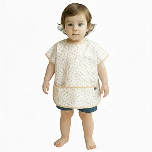 Vista 34 de Plie Short Sleeve Waterproof Bib for Toddlers – Easy Clean Feeding Apron for Mealtime, Daycare, Self-Feeding, Lightweight