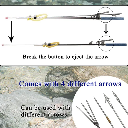 Vista 5 de SUFFUSE Arpón ligero resistente a la corrosión, pesca con lanza, equipo de arpón para cangrejos, arpón especialmente diseñado para pesca de peces