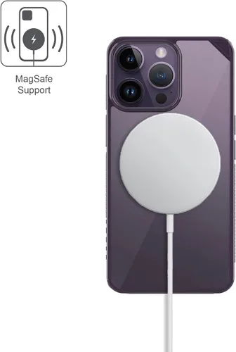 Vista 8 de Armor Funda Signature para iPhone 14 Pro (morado sombra con cinta naranja)