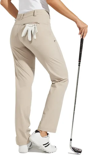 Vista 8 de Willit Pantalones de golf para mujer, pantalones de senderismo de secado rápido, ligeros, para exteriores, casuales, con bolsillos, resistentes al