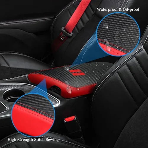 Vista 4 de para Dodge Challenger 2015-2023 Funda para Reposabrazos de Coche, Resistente al Agua, Funda para Consola Central, Fundas para Reposabrazos, Fibra