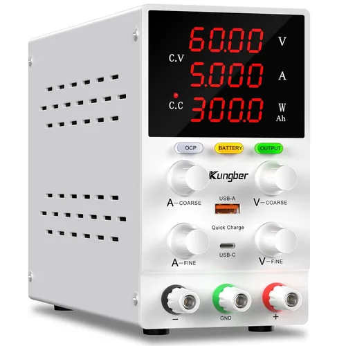 Vista 8 de Fuente de alimentación de CC variable, fuente de alimentación de banco de CC regulada de conmutación ajustable de 30 V 10 A con modo de carga