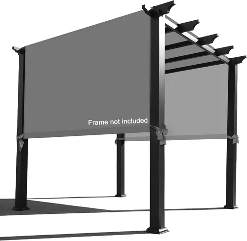 Vista 13 de Alion Home Toldo de repuesto universal impermeable con bolsillo para cortinero para pérgola (12 x 6.5 pies, gris)