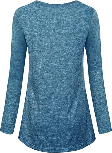 Vista 2 de kimmery Mujer Manga Larga Yoga Tops Activewear correr entrenamiento playera