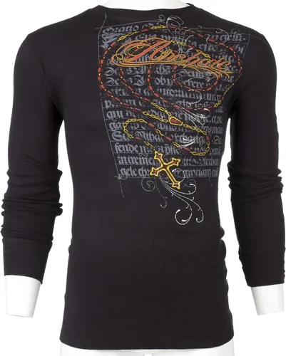 Vista 4 de Archaic by Affliction - Camisa térmica para hombre, color negro, Negro