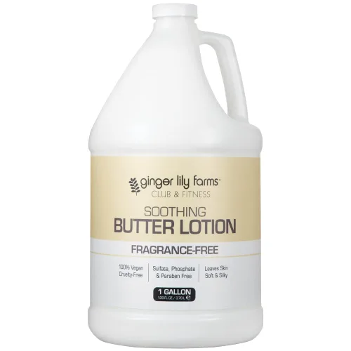 Vista 10 de Ginger Lily Farms Club & Fitness Loción de mantequilla calmante para piel seca, 100% vegana y libre de crueldad, aroma a aloe vera, repuesto de 1