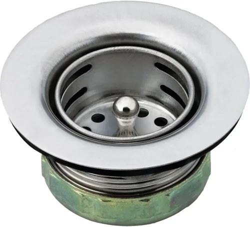 Vista 2 de Moen 22174 Colador de cesta para fregadero con montaje de drenaje, 2 pulgadas, acero inoxidable