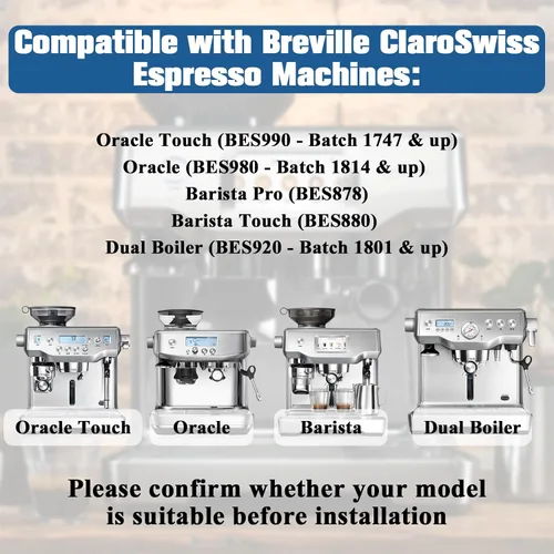 Vista 5 de Paquete de 2 filtros de agua de repuesto para máquina de espresso Breville Barista Touch Bes880, Barista Pro BES878, Oracle Touch BES990, Oracle