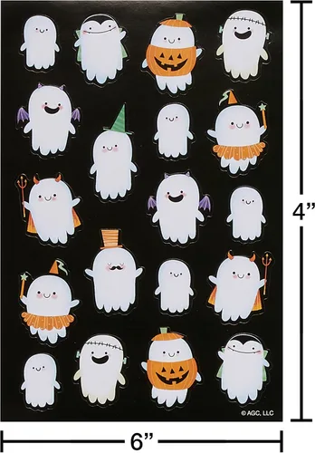 Vista 4 de American Greetings 522 calcomanías de Halloween para niños, varios temas de Halloween