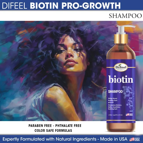 Vista 7 de Difeel Pro-Growth Biotin Shampoo 33.8 oz. - Champú para adelgazar el cabello y la pérdida de cabello con biotina para el crecimiento del cabello