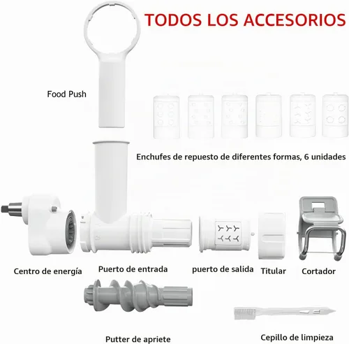 Vista 6 de Accesorio para hacer pasta para batidora de pie Kitchenaid con 6 formas diferentes de salida de pasta, duradero para accesorios y herramientas