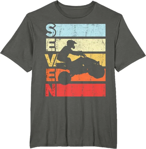 Vista 7 de ATV 7th Birthday Party ATV 4 Wheeler - Camiseta de cumpleaños temática cuádruple Negro