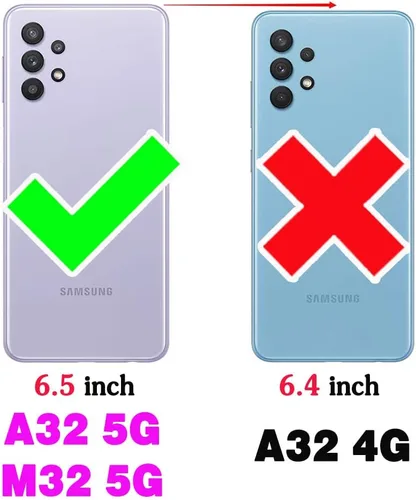 Vista 2 de Funda para teléfono Samsung Galaxy A32 5G 2021 de 6.5 pulgadas con correa cruzada para muñeca, cordón, soporte para tarjeta de crédito, accesorios