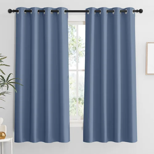 Vista 115 de RYB HOME - Cortinas para armario de 36 pulgadas, cortinas para oscurecer la habitación con ojales resistentes a la oxidación, cortinas de Aqua