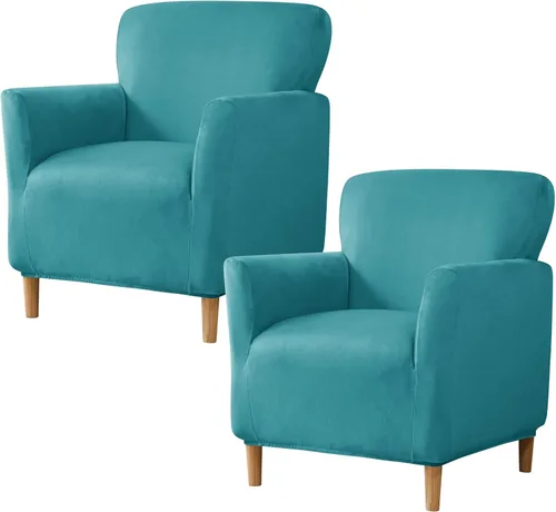 Vista 28 de HAOYONG - Funda elástica de terciopelo para silla de banquete, fundas para sillas de 1 pieza, fundas para sillones de sofá, funda suave para sillón