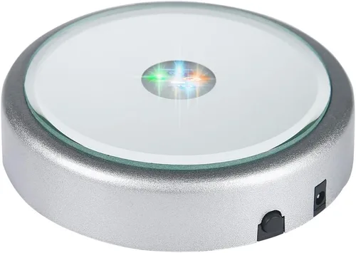 Vista 8 de IFOLAINA Base de luz LED, soporte de exhibición redondo multicolor para arte de cristal, base iluminada para vidrio 3D, base de pantalla LED