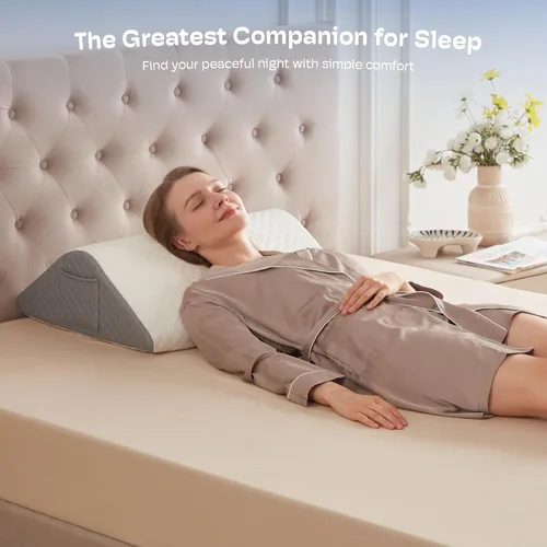 Vista 6 de Simpledad Almohada de cuña triangular, almohada de cuña para reflujo ácido, alivio del dolor de espalda, parte superior de espuma viscoelástica