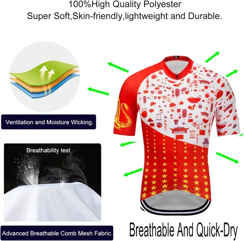 Vista 4 de Pro Team UAE Black Cycling Jersey for Men,Short Sleeve Quick Dry Bike Shirt 23negro EAU